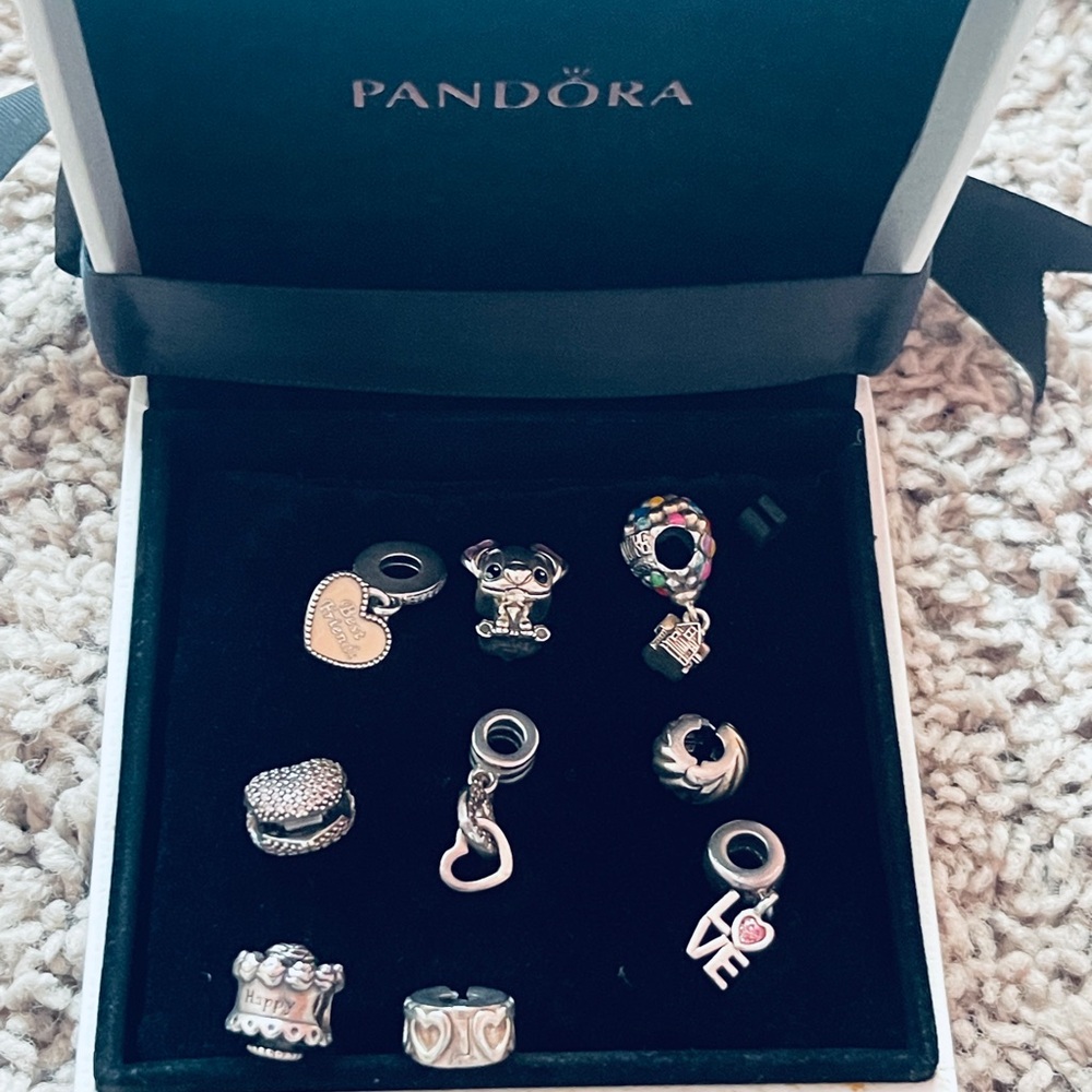 Authentic Pandora Disney Charms- 9 pieces